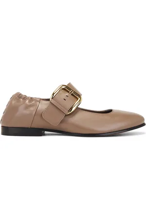 Bottega Veneta Astaire Mary Jane Ballerina in Pinecone - Brown. Size 36 (also in 36.5, 37, 38, 38.5, 39, 41).