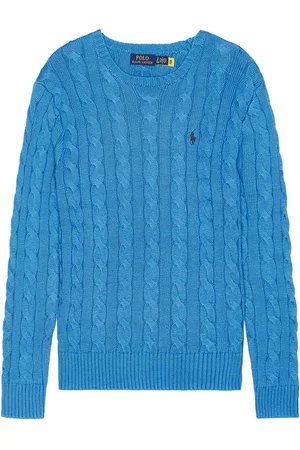 Ralph Lauren Cable Knit Crewneck Sweater in Blue Orbit - Blue. Size L (also in M, XL/1X).