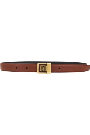 Saint Laurent Leather Belt in Wet Clay - Black. Size 65 (also in 70, 75, 80, 85, 90).