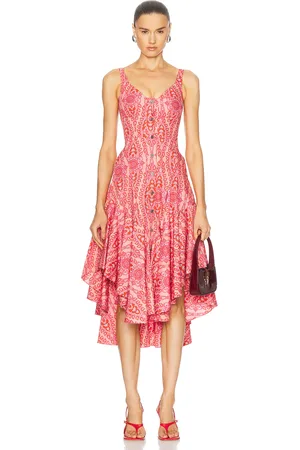 Etro Button Down Dress in Print On Pink Base - Pink. Size 36 (also in 38, 42).