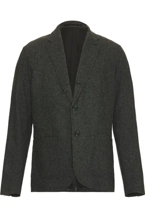 CLUB MONACO Wool Houndstooth Blazer in Black & Charcoal - Black. Size 38 (also in 40, 42, 44).