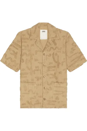 Oas Cleo Varadero Shirt in Beige - Brown. Size L (also in M, S, XL/1X).