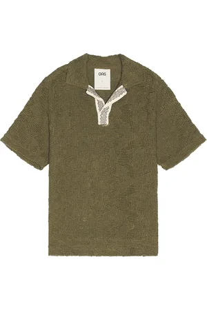 Oas Pine Verve Palmer Crochet Shirt in Green - Green. Size M (also in S).