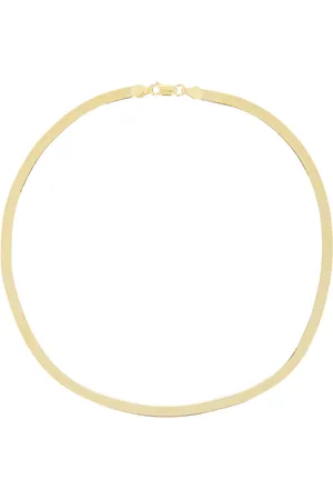 mega Herringbone 16 Necklace in Sterling & 14k Gold Vermeil - Metallic Gold. Size all.