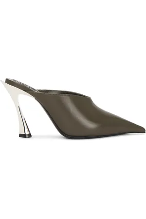 MUGLER Leather Mule in Khaki - Tan. Size 36 (also in 37, 37.5, 38.5, 41).