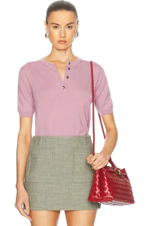 Bottega Veneta Short Sleeve Top in Thistle - Pink. Size L (also in S).