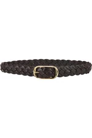 NILI LOTAN Braided Reine Belt in Dark Brown - Brown. Size 65 (also in 70).