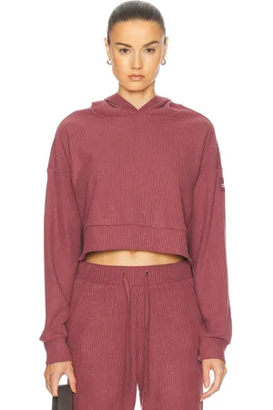 alo Muse Hoodie in Burgundy Truffle Heather - Burgundy. Size M (also in ).