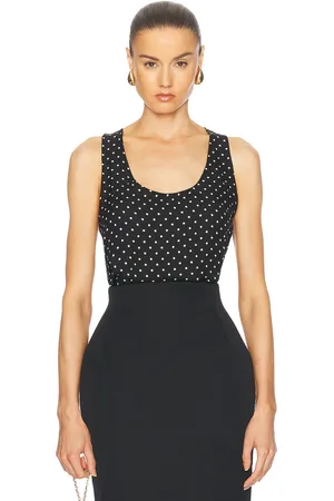 WARDROBE.NYC Silk Tank Top in Black Polka Dot - Black. Size L (also in M, S, XL, XS, XXS).