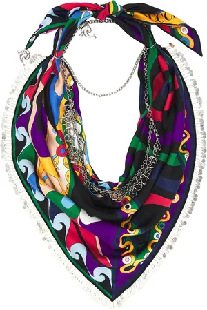 Emilio Pucci Foulard Necklace Scarf in Viola & Rosso - Purple. Size all.