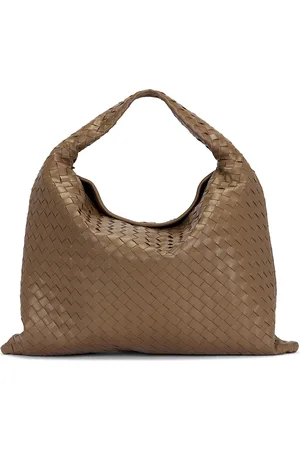 Bottega Veneta Large Hop Hobo Bag in Pinecone & Muse Brass - Brown. Size all.