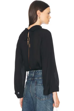 NILI LOTAN Elianna Top in Black - Black. Size M (also in S).