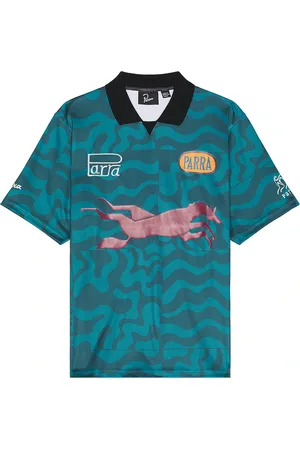 By Parra Sports Flag Polo Shirt in Deep Sea Green - Green. Size M (also in ).