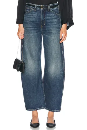 NILI LOTAN Otis Wide Leg Crop in Simon Wash - Blue. Size 24 (also in 25, 26, 27, 28, 30, 31).