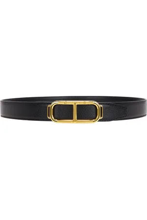 Tom Ford Shiny Printed Goat Stadium T Belt 30 Mm in Black - Black. Size 85 (also in 90, 95).
