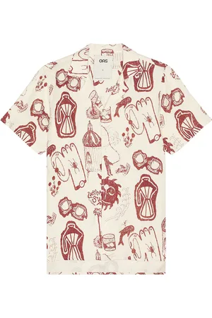 Oas Cantina Cuba Linen Shirt in White - Ivory. Size M (also in S).