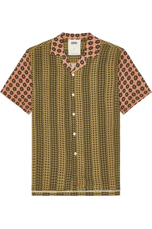Oas Reverie Viscose Shirt in Multi - Olive. Size L (also in M, S, XL/1X).