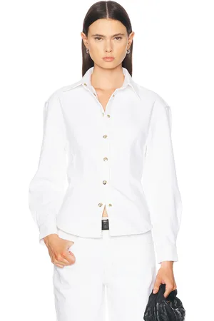 Frame The Sculpted Shirt in Au Natural Clean - White. Size 0 (also in 10, 12, 14, 16, 2, 4, 6, 8).