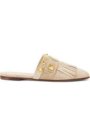 VALENTINO GARAVANI Plaster Caster Slipper in Desert Sand - Tan. Size 36.5 (also in 37, 37.5, 38.5, 40).