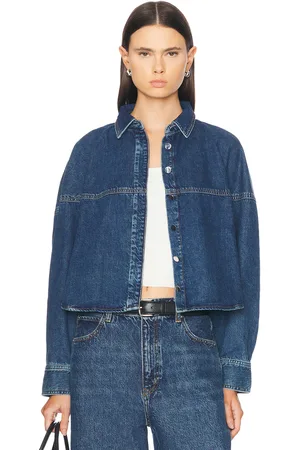 Frame The Bubble Shirt in Guardian - Blue. Size L (also in M, S, XL, XS).