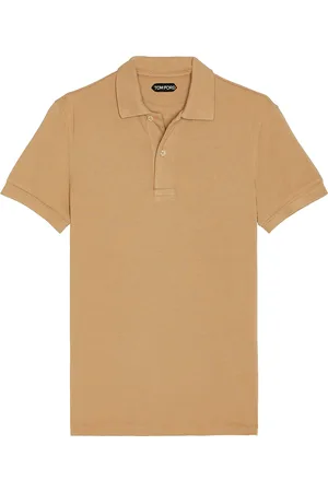 Tom Ford Short Sleeve Polo in Caramel - Brown. Size 46 (also in 48, 50, 52).