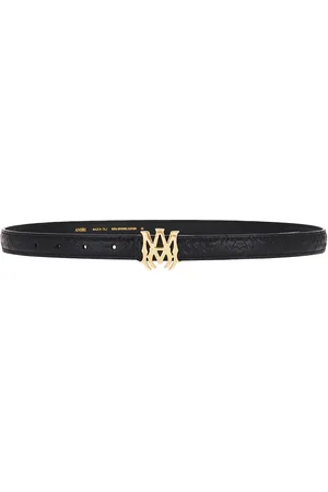 AMIRI MA Quad 2 CM Belt in Black - Black. Size 100 (also in 85, 95).