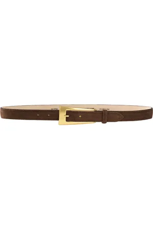 AUREUM No. 10 Suede Belt in Chocolate - Chocolate. Size M/L (also in XS/S).