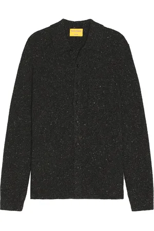 Guest In Residence Button Up! Shirt In Recycled Cashmere in Charcoal - Charcoal. Size S (also in ).