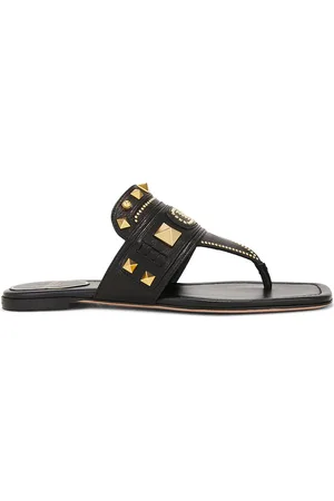 VALENTINO GARAVANI Plaster Caster Thong Sandal in Nero - Black. Size 36 (also in 36.5, 37, 37.5, 38.5, 39.5, 40, 41).