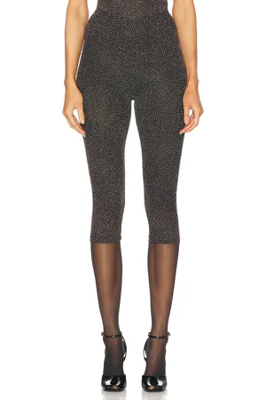 Beaufille Cassia Capri Pant in Black & Gold - Black. Size L (also in M, S, XS).