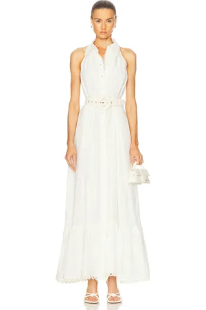 HEMANT AND NANDITA Tora Long Belt Buckle Dress in White - White. Size XS (also in ).