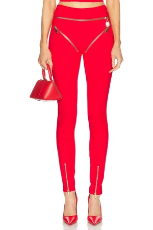 AREA Zipper Brief Legging in Carmine - Red. Size L (also in M, S, XS).