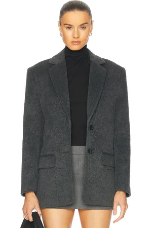 GRLFRND Wool Blend Blazer in Dark Heather Grey - Grey. Size L (also in M, S, XL, XS, XXS).