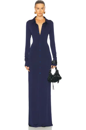 Balenciaga Stretch Maxi Dress in Marine Blue - Navy. Size 36 (also in ).