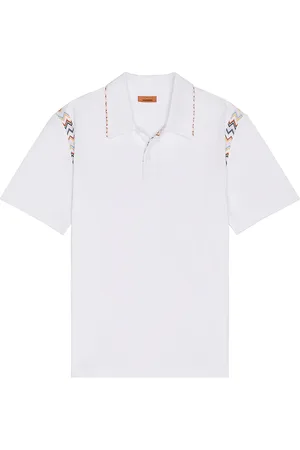 Missoni Short Sleeve Polo in White - White. Size L (also in M).
