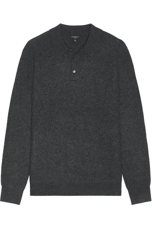 CLUB MONACO Refined Racking Polo in Charcoal - Charcoal. Size L (also in ).
