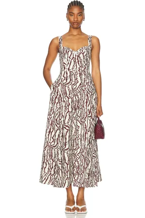 Nicholas Anya Sleeveless Maxi Dress With Panels in Abstract Animal - Brown,Cream. Size 10 (also in 2).
