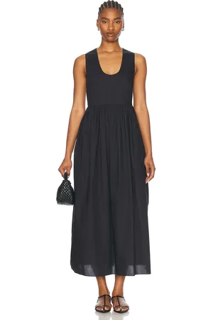 MATTEAU Deep U Sun Dress in Black - Black. Size 1 (also in 2, 3).