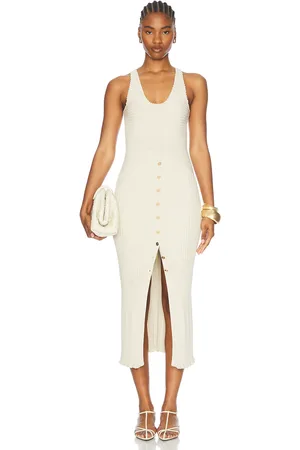 Paco rabanne Knitted Sleeveless Dress in Ecru - Ivory. Size L (also in M, S, XS).