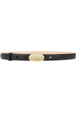 Jenni Kayne Leather Audrey Belt in Black & Brass - Black. Size L (also in M, S, XS).