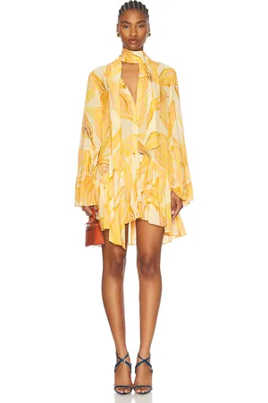 ALEXIS Kazan Dress in Amber Lily - Yellow. Size L (also in M, XS).