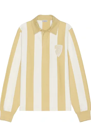 Burberry Panel Rugby Top With B-Shield Embroidery in Cracker - Beige,White. Size L (also in M, S, XL/1X).