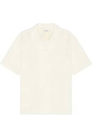 Frame Open Weave Shirt in Cream - Cream. Size L (also in XL/1X).