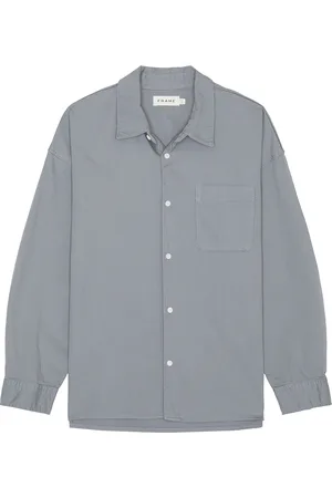 Frame Relaxed Denim Shirt in Smoky Blue - Slate. Size M (also in S, XL/1X).