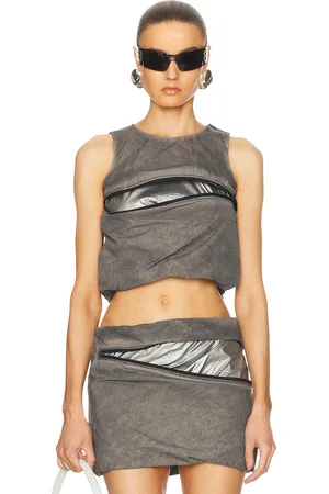 Diesel Cropped Tank Top in Green - Green. Size 36 (also in 38, 40, 42).
