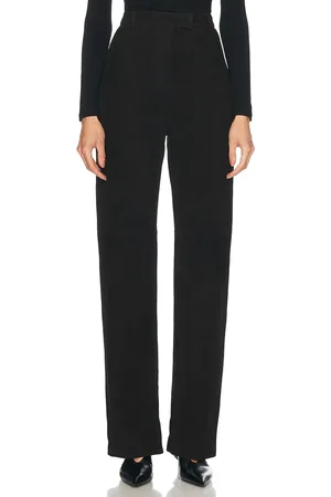 EAVES Blanca Suede Pants in Black - Black. Size L (also in S, XL).