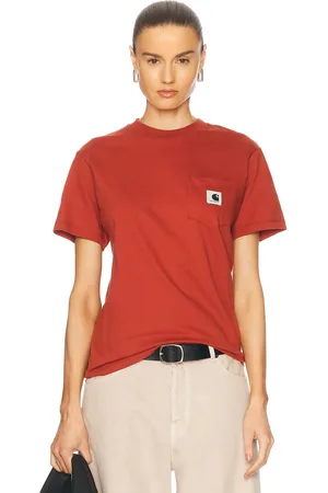 Carhartt Short Sleeve Pocket T-Shirt in Vermillion - Red. Size M (also in XS).