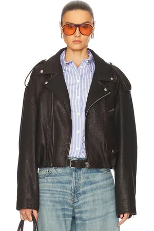 Acne Studios Liso Leather Jacket in Dark Brown - Brown. Size 34 (also in 36, 38, 40).