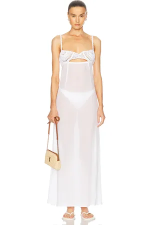 Akoia Swim Luna Dress in White - White. Size L (also in M, S, XS).