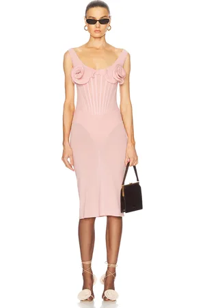 MAGDA BUTRYM Bustier Midi Dress in Pink - Blush. Size 36 (also in 38, 40).